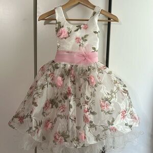 Girls Organza Floral Print special occasion dress
